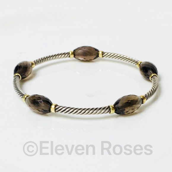 David Yurman Sterling 18k Gold Bangle Bracelet - Picture 6 of 7